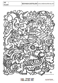 Doodle boyama sayfaları